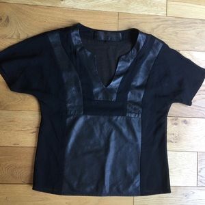 Leyendecker lamb’s leather silk top
